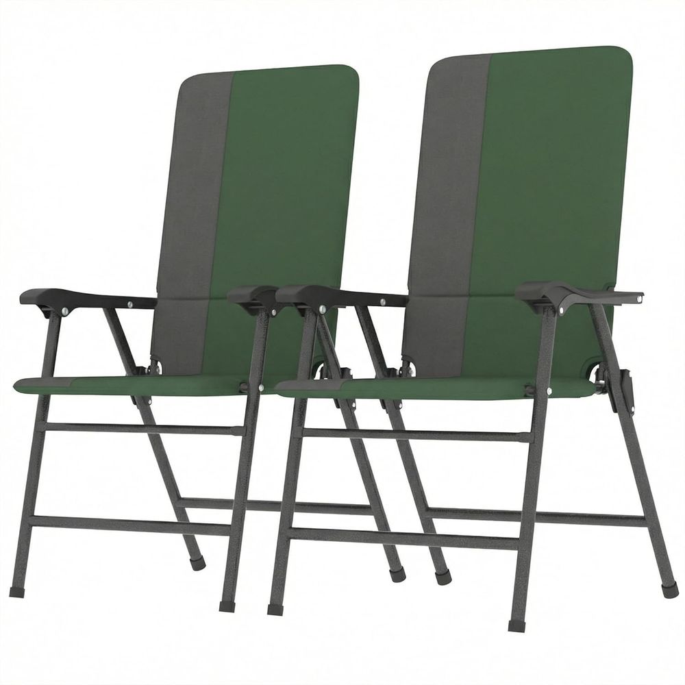 Outdoor Camping Decke - パッド入りハイバックアームレストアウトドアチェアセット、2個セット、600D生地、ポータブル、キャンプ、芝生、デッキ、庭、裏庭に最適