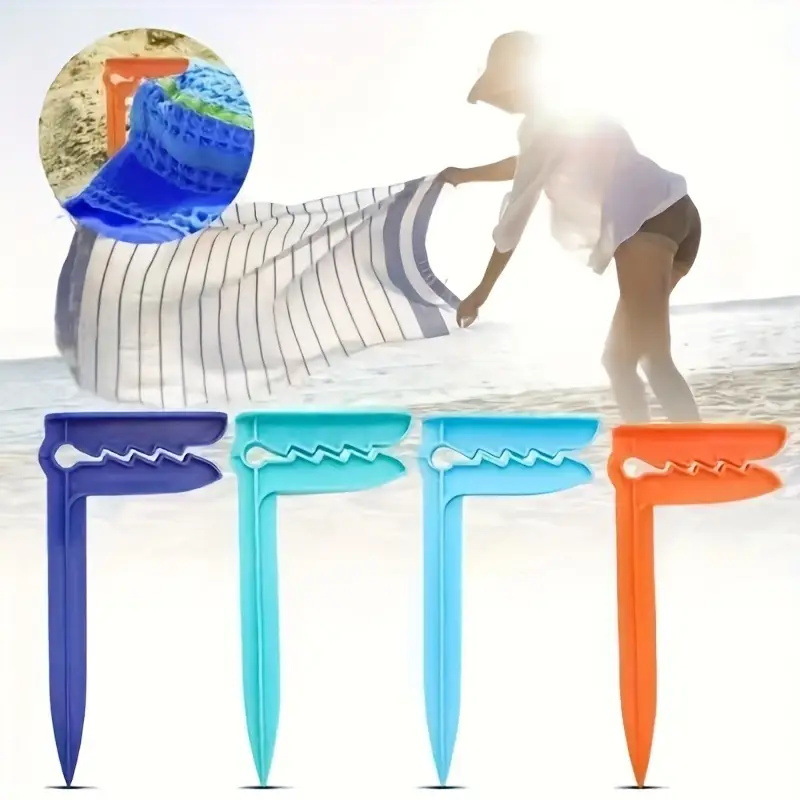 Outdoor Camping Rugs - 屋外ビーチタオルホルダービーチマットホルダータオルホルダープラスチック屋外ピクニックマットホルダー防風テントホルダーキャンプツール