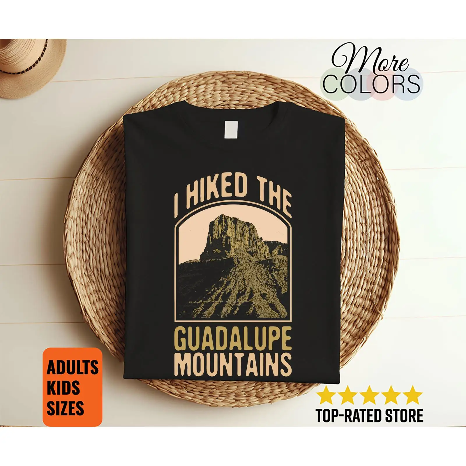 Outdoor Camping In Texas - グアダルーペ山脈をハイキングした経験をした人向けのTシャツ、テキサス国立公園、ハイキング、キャンプ、アウトドアアドベンチャー、ハイカー、旅行愛好家、ヴィンテージ