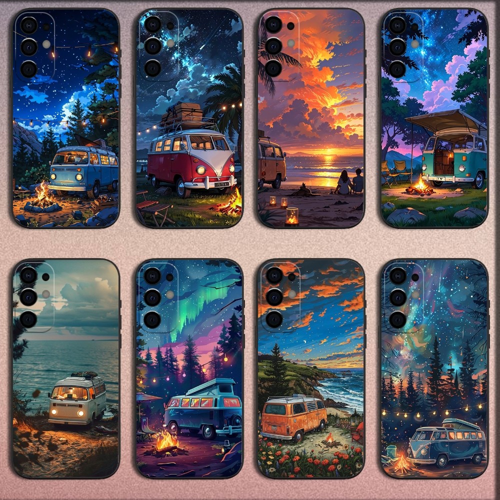 Outdoor Camping Anime - キャンプ用電話ケース,Samsung s25,s24,s21,s22,s23,s30,ultra,s20,plus,fe,lite,note,10,9,5g