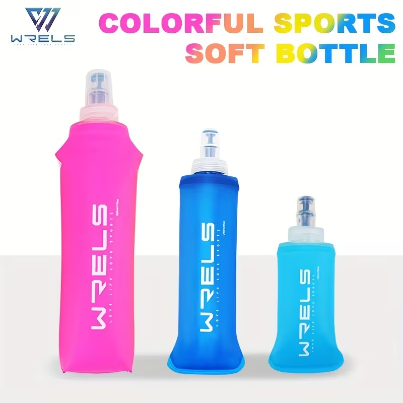 Collapsible Water Bottle - WRELS ポータブルスポーツソフトフラスク BPAフリー ランニング サイクリング ウォーターボトル