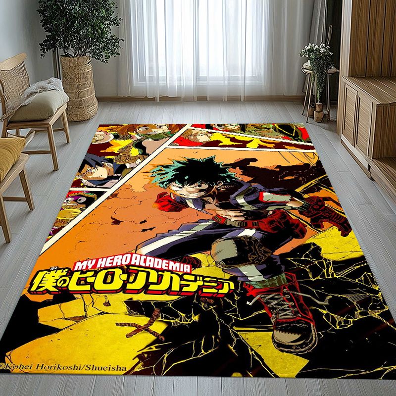 Outdoor Camping Anime - 僕のヒーローアカデミアアニメ漫画リビングルーム滑り止めエリアラグソフトカーペット寝室子供用プレイルームソファ、家の装飾ドアマットギフト