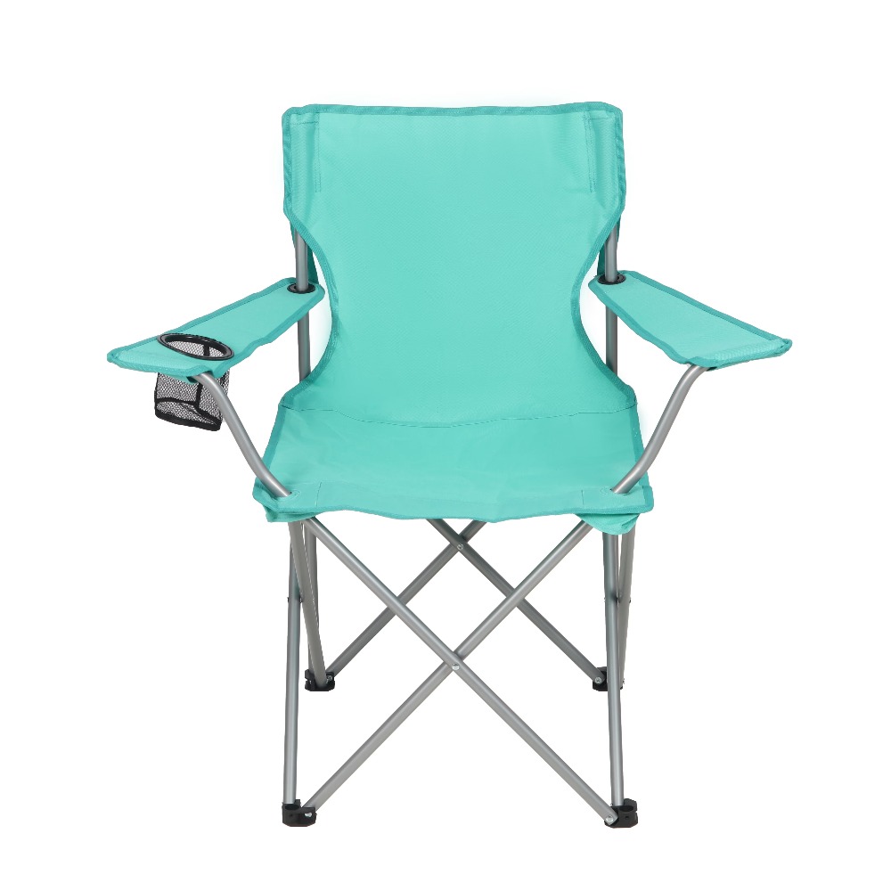 Camping Quad - 折りたたみ式クワッドキャンプチェア カップホルダー付き ポータブルアウトドアシート ビーチ釣り庭ピクニック用 グリーン