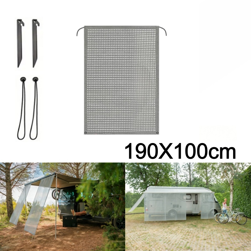 Outdoor Camping Awning - RVオーニングフロントサンシェードスクリーンビューブロッカープライバシーパネルUV保護メッシュカバーキャラバンモーターホーム屋外キャンプ用品