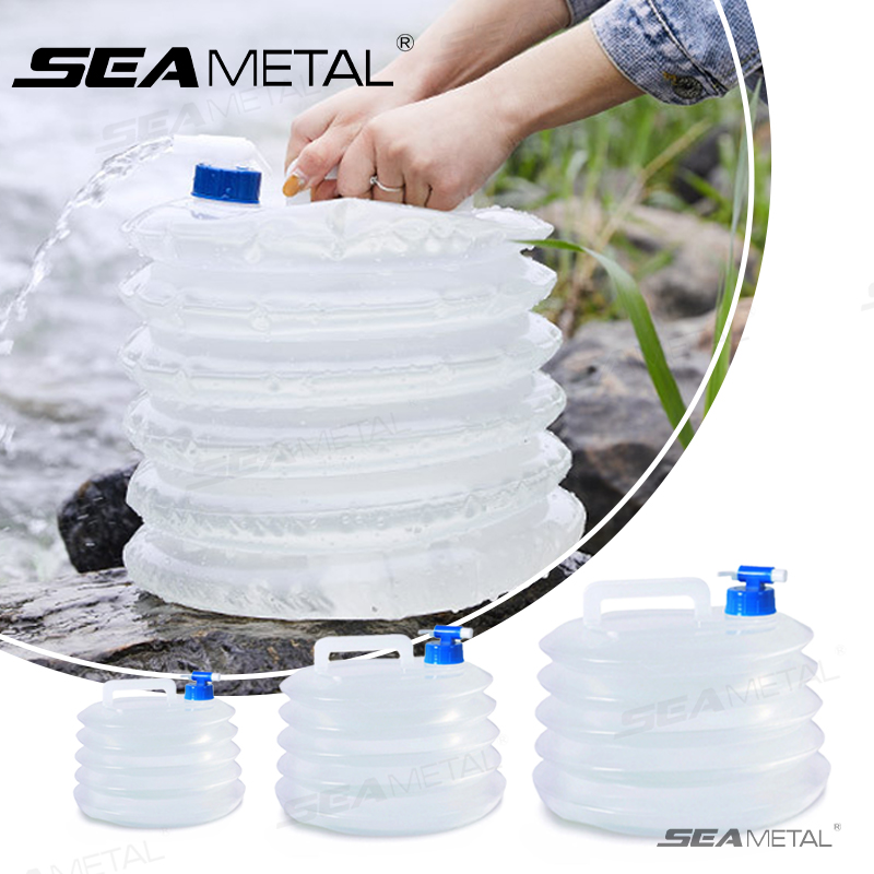 Collapsible Water Bottle - SEAMETAL 5L-15L 車用折りたたみバケツ ポータブルボトルコンテナ 水貯蔵ボトル バケツ