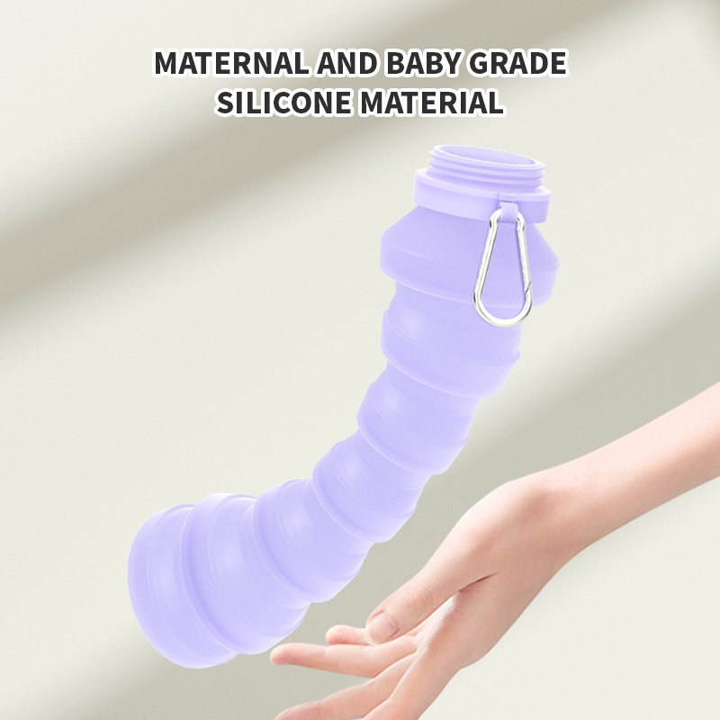 Collapsible Water Bottle - 折りたたみ式ウォーターボトル シリコン製携帯用水筒、BPAフリー、漏れ防止、キャンプ、ハイキング、サイクリング、スポーツに最適