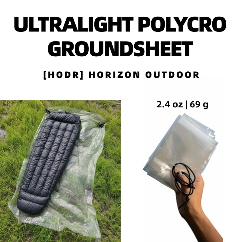 Ultralight Ground Sheet - [HODR GEAR]超軽量ポリクログランドシート 69g — 防水テントフットプリントタープマットポータブルキャンプULギア、ハイキングギア