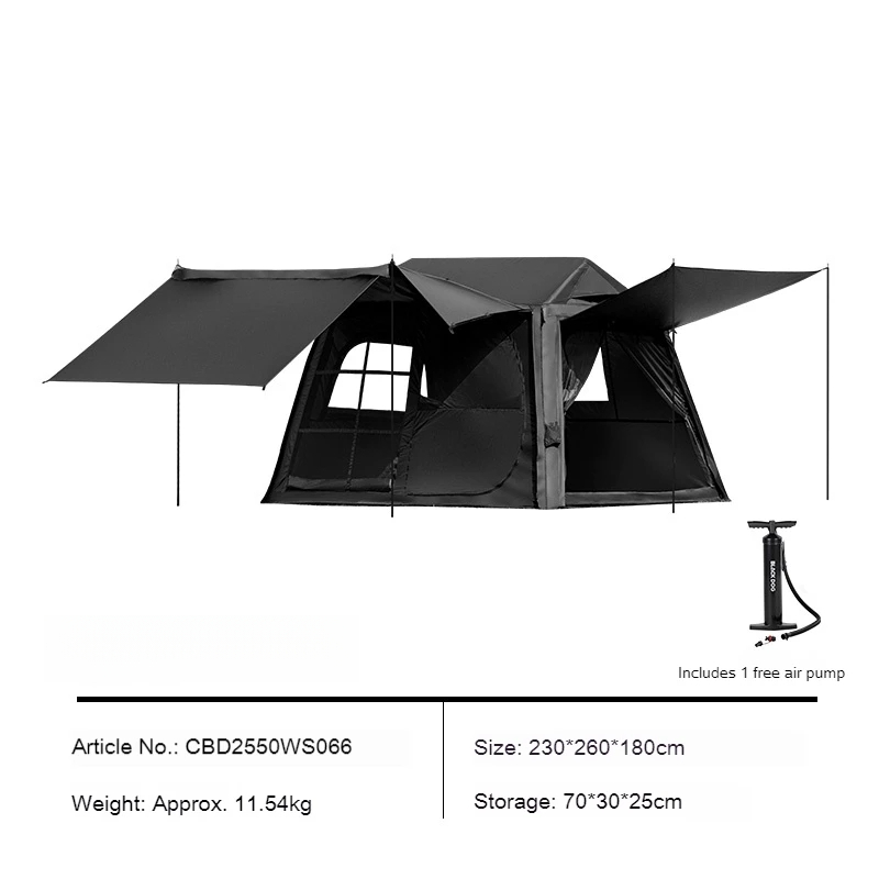 Outdoor Camping Inflatable Tent - 高品質インフレータブルインスタントテント、クイックリリース式取り外し可能ルーフ、拡張キャノピー付き、ポータブル折りたたみ式ファミリーアウトドアキャンプ用