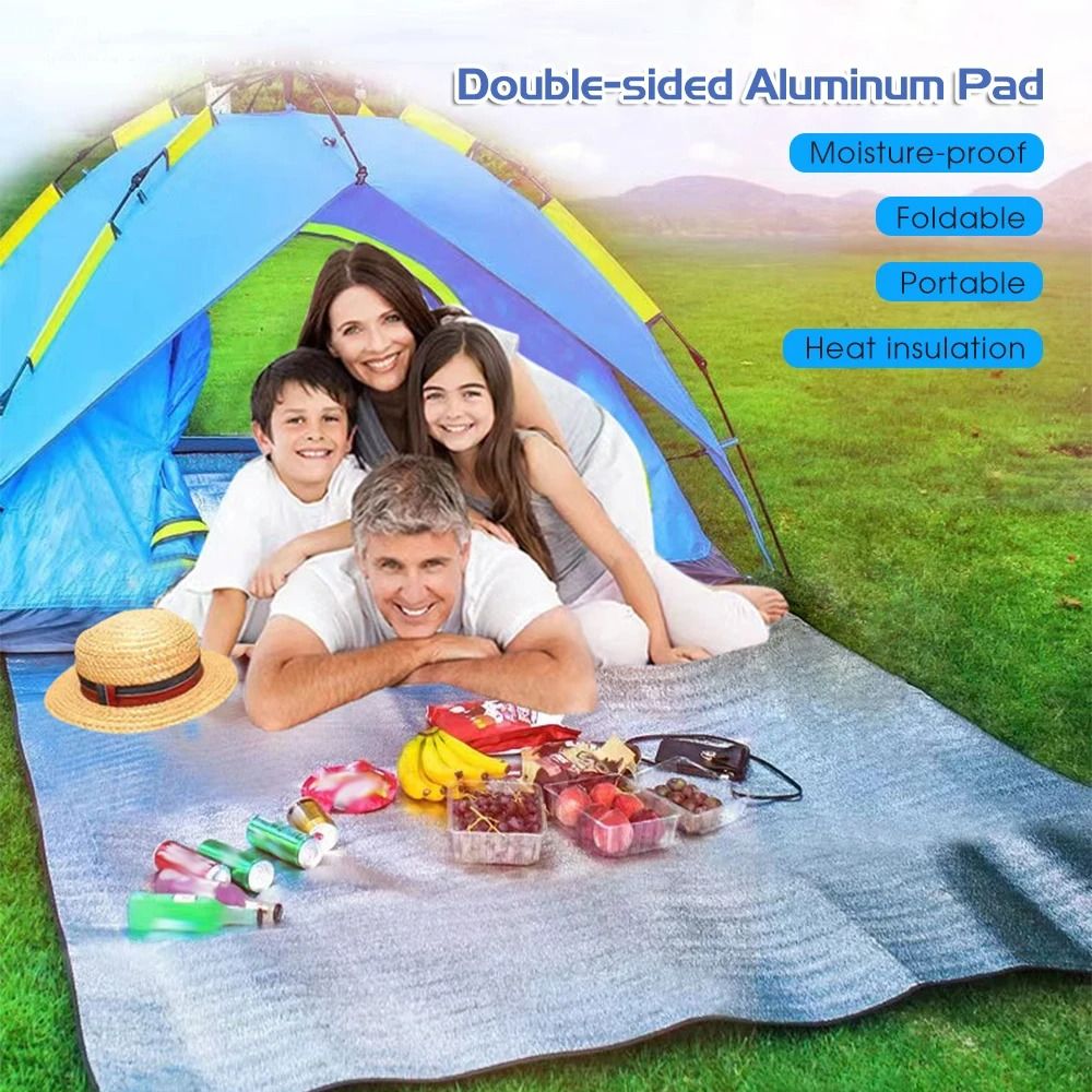Outdoor Camping Rugs - 新しいサーマルキャンプマット防水超軽量断熱フォームフォイルマットテントフットプリント熱反射スリーピングパッド屋外用