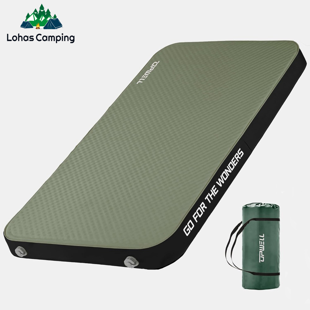 Outdoor Camping Rugs - Lohascamping 自己膨張式キャンプマットレス 10 センチメートルコンパクト折りたたみキャンプエアベッドスリーピングベッドパッド 1-2 人用エアマットフロアテント