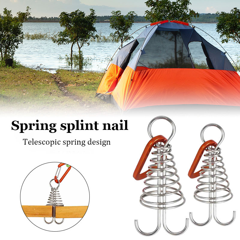 Outdoor Camping Decke - Octopusウィンドロープ修復バックル、スプリングテント付き木製デッキジョイント固定釘、屋外キャンプ、4個