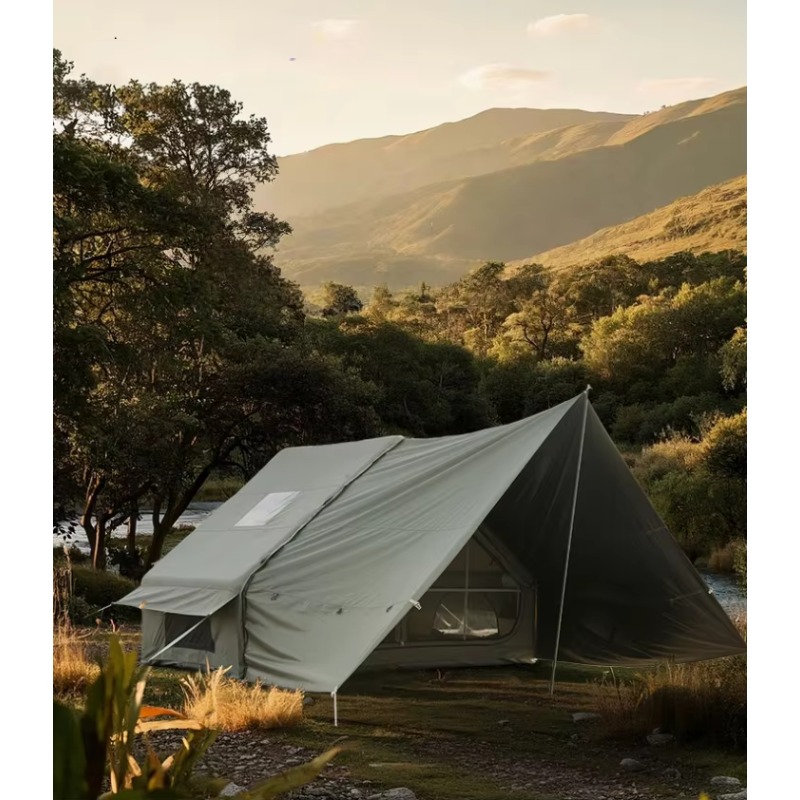 Outdoor Camping Inflatable Tent - 屋外キャンプ用インフレータブルテント 6+6平方フィート 高級オールシーズン対応 キャンプ用大型テント 雨よけ断熱仕様