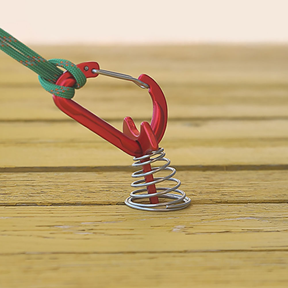 Outdoor Camping Decke - 3 個の魚の骨テントペグスプリングフック釘キャンプテントアクセサリー屋外地面ステークデッキ床固定アンカー
