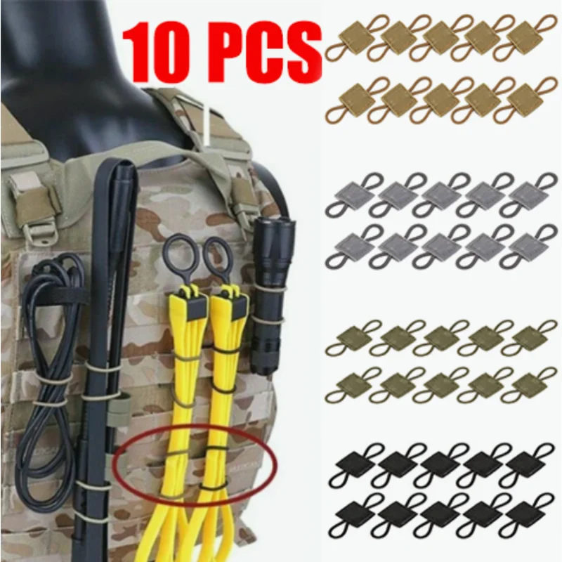 Outdoor Camping Youtube - 10 個 MOLLE 弾性バンドバッグバインディングバックル屋外キャンプ多目的ツールアンテナロッドチューブキャンプ用品固定具