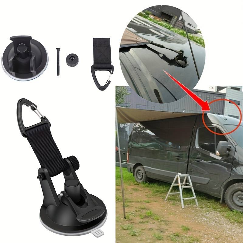 Outdoor Camping Awning - 4個入り モーターホーム 車用吸盤アンカー 固定フック タイダウン ユニバーサル