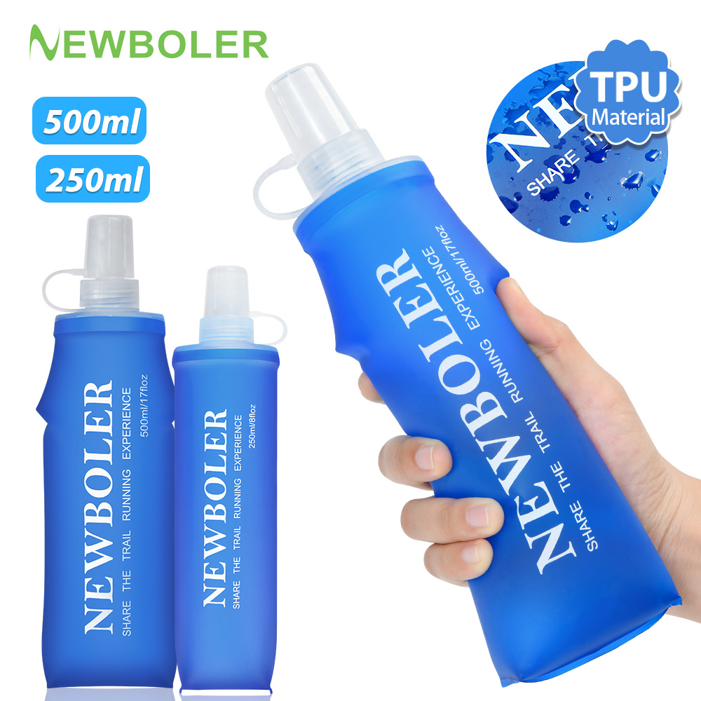 Collapsible Water Bottle - NEWBOLER 250 ミリリットル/500 ミリリットル屋外折りたたみシリコーン一口サイズウォーターボトルランニングキャンプハイキング旅行便利なウォーターボトル