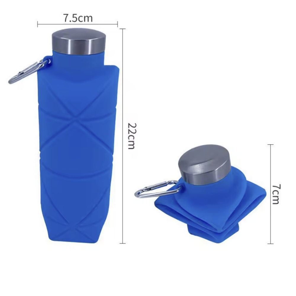 Collapsible Water Bottle - 700ML 折りたたみ式ウォーターボトル 漏れ防止バルブ 再利用可能なシリコン製折りたたみ式トラベルウォーターボトル ジム キャンプ