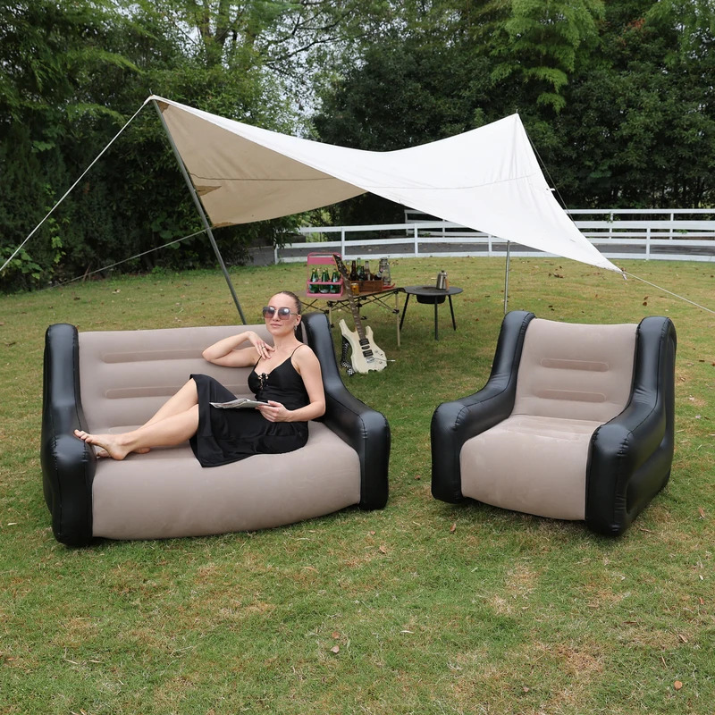 エアマットレスインフレータブルソファダブルインフレータブルチ - Outdoor Camping Inflatable Tent のレビューと価格