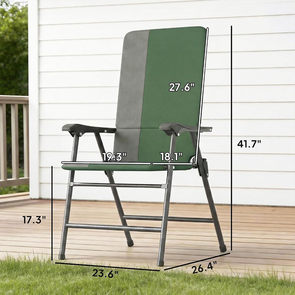 パッド入りハイバックアームレストアウトドアチェアセット、2個 - Outdoor Camping Decke のレビューと価格