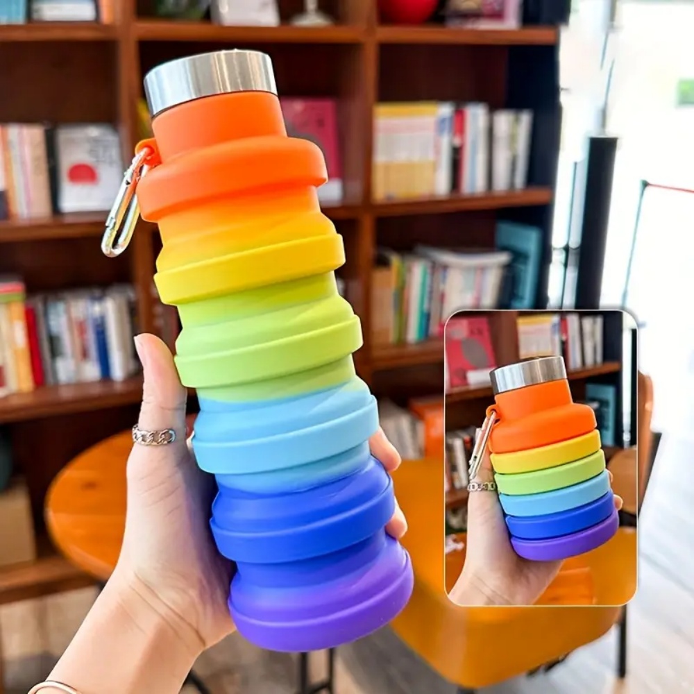 500ml 折りたたみ式シリコンウォーターボトル漏れ防止折り - Collapsible Water Bottle のレビューと価格
