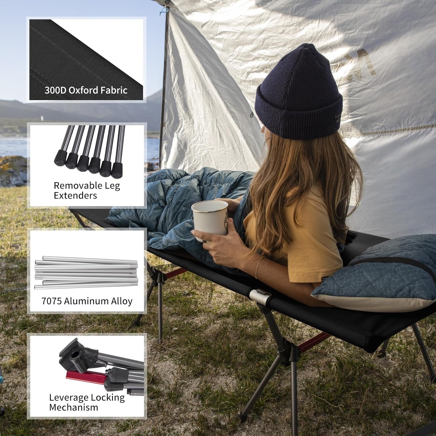 Naturehike折りたたみ式キャンプコット高さ調節可能超 - Ultralight Ground Sheet のレビューと価格