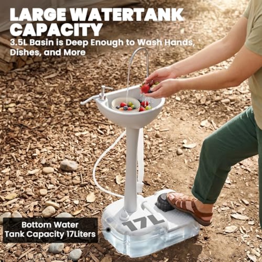 ポータブルキャンプシンク（RVや屋外イベント用）：HDPE製 - Outdoor Camp のレビューと価格