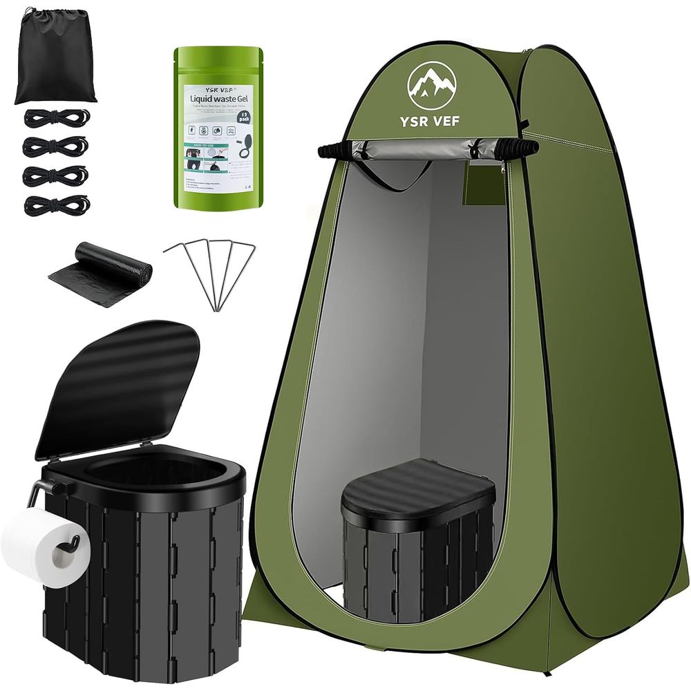ポータブルトイレキット、ポップアップ式プライバシーテントとう - Outdoor Camp のレビューと価格