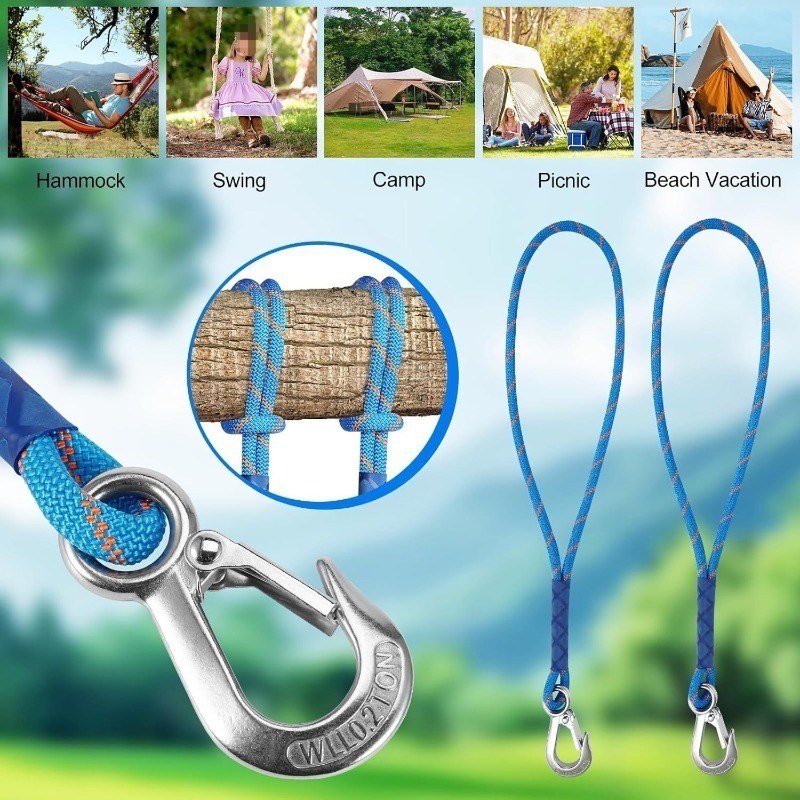 1/2個入り耐摩耗性メタルフックナイロンロープ - 59.0 - Outdoor Camping Decke のレビューと価格