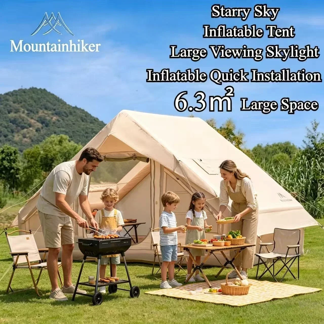 マウンテンハイカー特大インフレータブルテント 3～6人用ファ - Outdoor Camping Inflatable Tent のレビューと価格