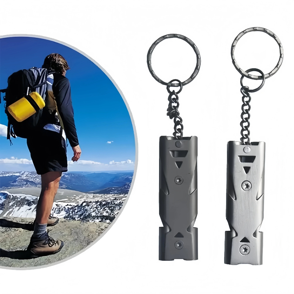 ダブルチューブ高デシベルサバイバルホイッスルキーホルダー、ポ - Outdoor Camping Youtube のレビューと価格