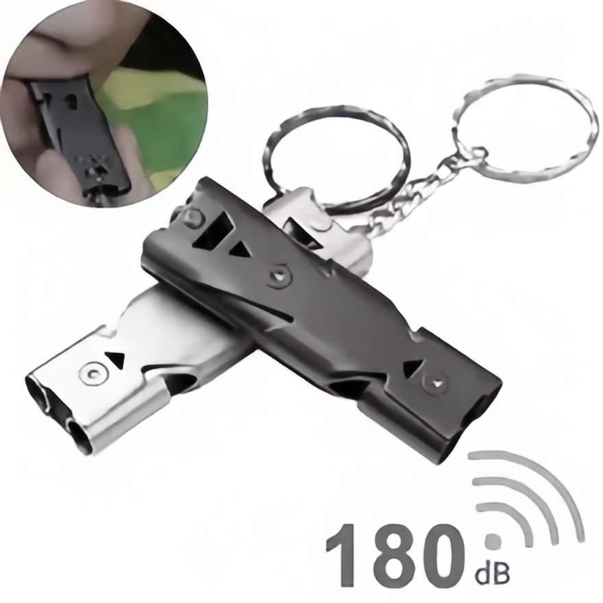 ダブルチューブ高デシベルサバイバルホイッスルキーホルダー、ポ - Outdoor Camping Youtube のレビューと価格