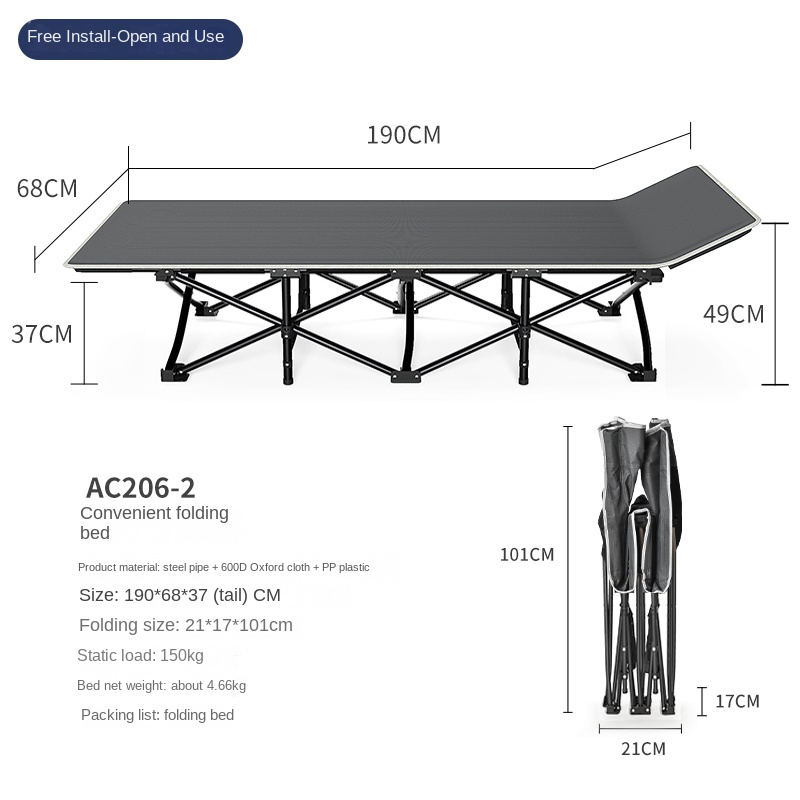 頑丈な折りたたみ式キャンプ用コット（取り外し可能なマットレス - Outdoor Camping Cot のレビューと価格