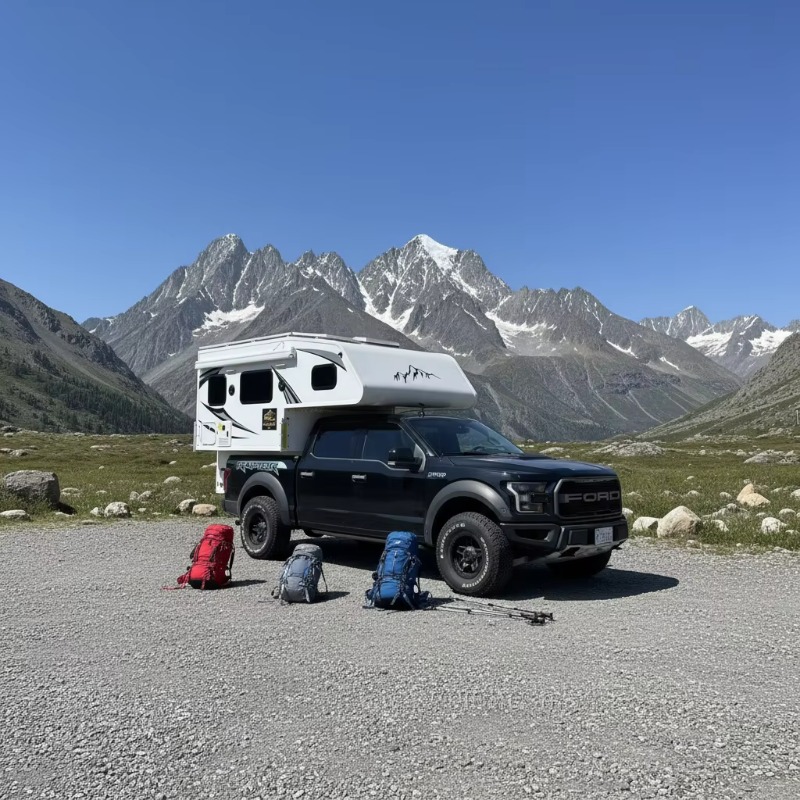 スライドイン4WDクワッドシーターピックアップキャンパー折り - Camping Quad のレビューと価格
