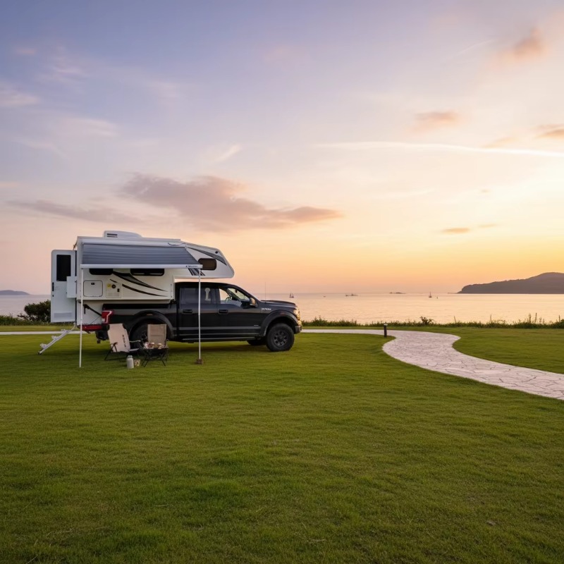 スライドイン4WDクワッドシーターピックアップキャンパー折り - Camping Quad のレビューと価格