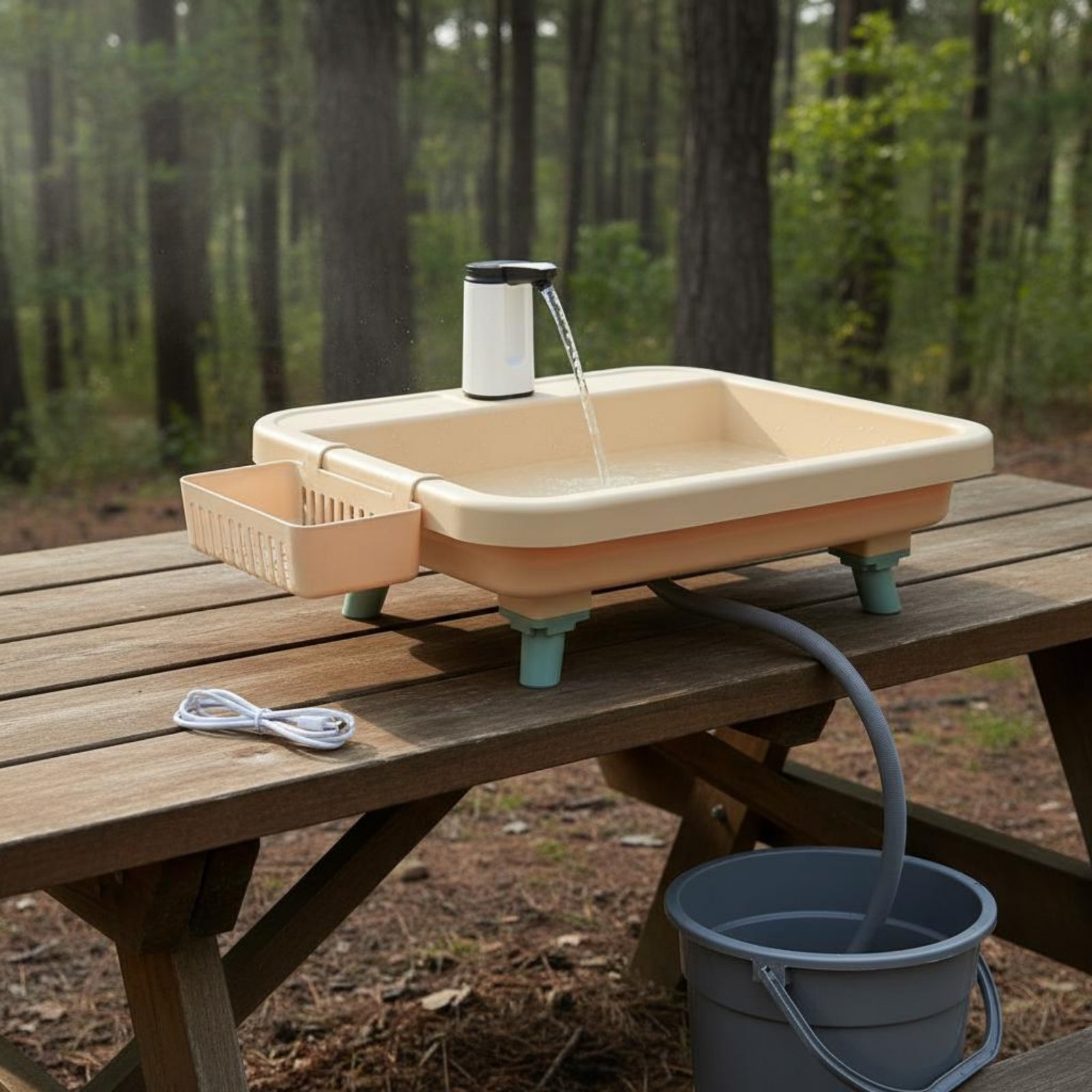 ポータブル手洗いステーション シングルボタン機能付き キャン - Outdoor Camp のレビューと価格