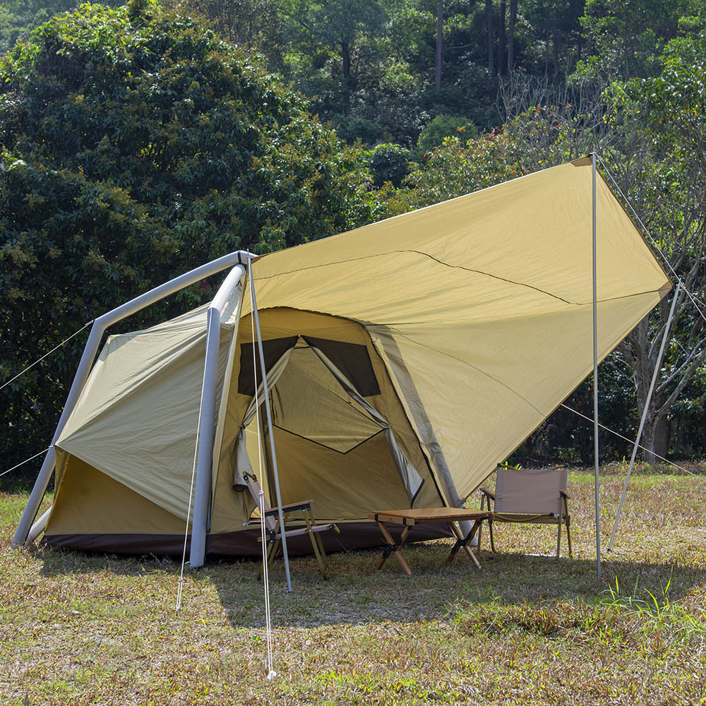 超軽量ブラックキャンプテント、クイック自動開閉式2-in-1 - Outdoor Camping Inflatable Tent のレビューと価格
