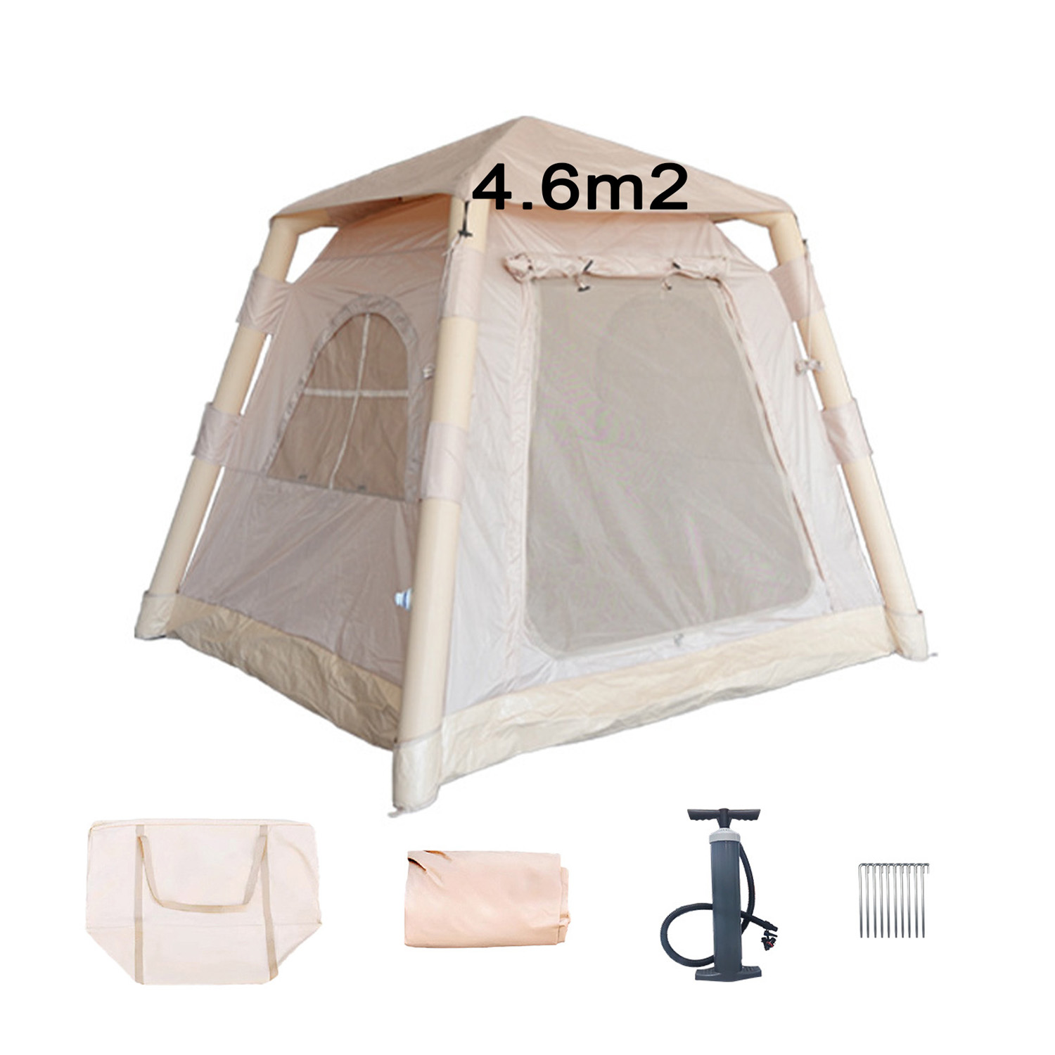 軽量インフレータブルテント 4.6平方メートル、取り外し可能 - Outdoor Camping Inflatable Tent のレビューと価格