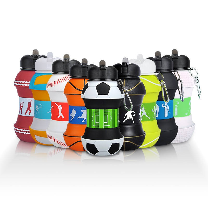 サッカーシリコン折りたたみカップ落下防止ポータブル折りたたみ - Collapsible Water Bottle のレビューと価格