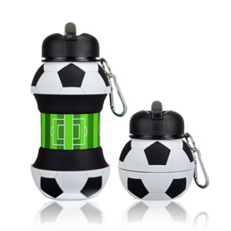 サッカーシリコン折りたたみカップ落下防止ポータブル折りたたみ - Collapsible Water Bottle のレビューと価格